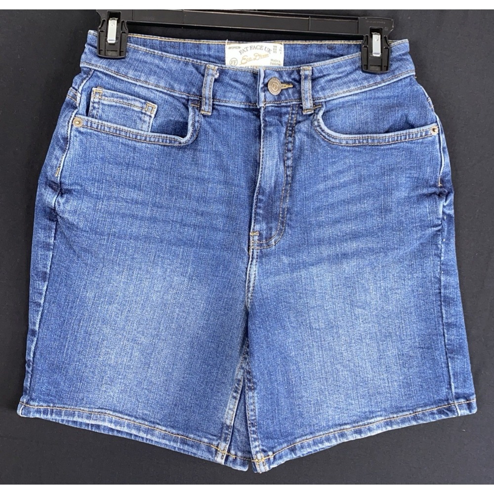FAT FACE Shorts 4 Medium Blue Wash Women's Darley Denim Eco Casual Style